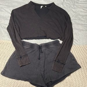 Washed blue grey lounge set